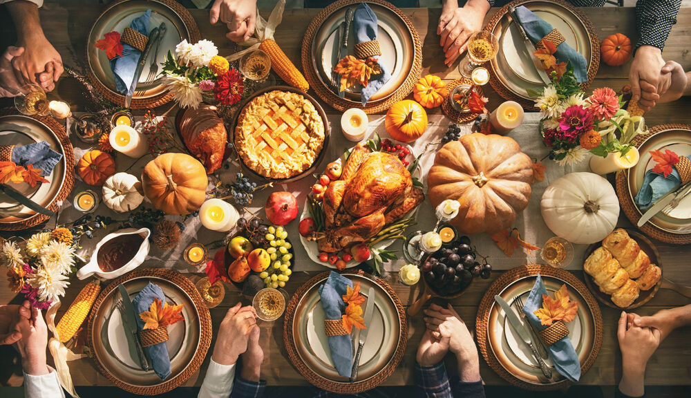 thanksgiving fall feast table veggies