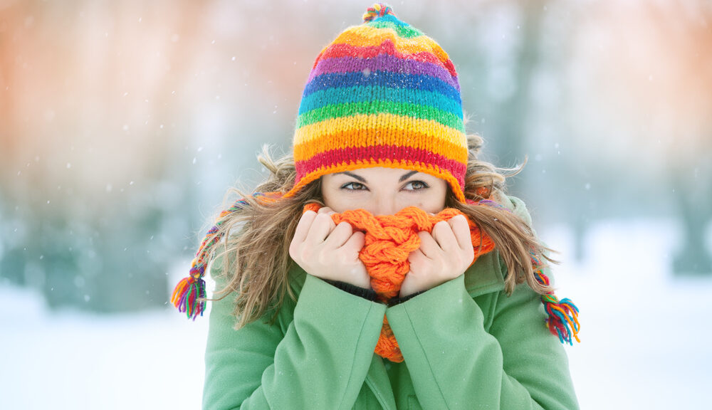 winter clothing woman outside spirits